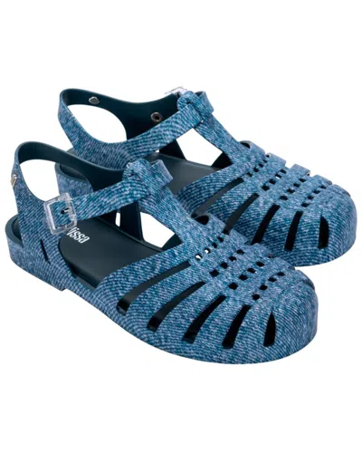 Melissa Shoes Possession Print Denim Sandal In Blue