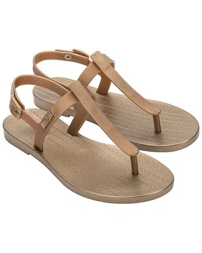 Melissa Shoes Sun Ventura Metallic Sandal In Beige