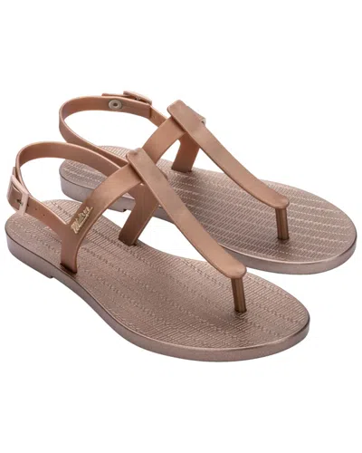 Melissa Shoes Sun Ventura Metallic Sandal In Brown