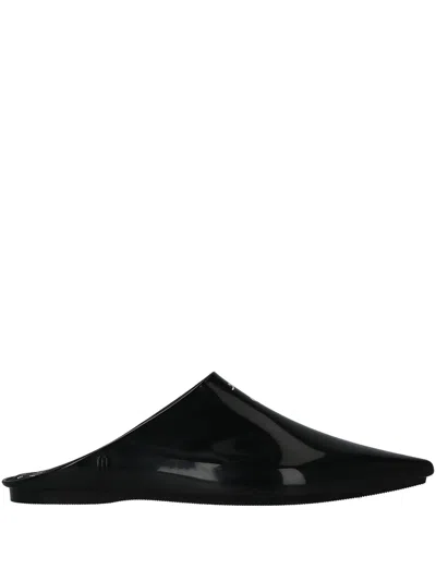 Melissa Smile Print Point-toe Mules In Black