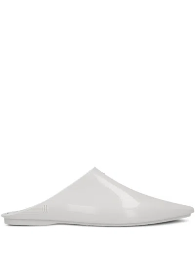 Melissa Smile Print Point-toe Mules In White