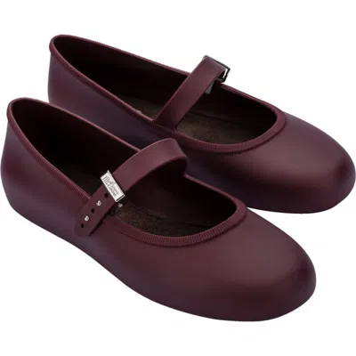 Melissa Soft Ballerina Flat In Burgundy