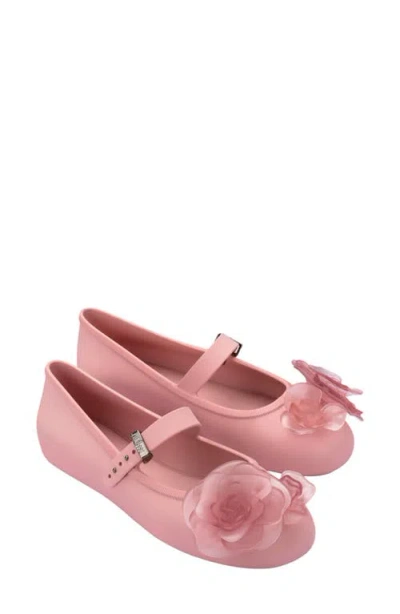Melissa Soft Ballerina Petals Mary Jane Flat In Pink
