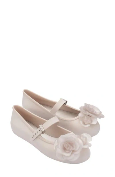 Melissa Soft Ballerina Petals Mary Jane Flat In Neutral