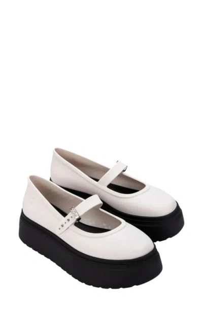 Melissa Soft Ballerina Jelly Platform Slipon In White