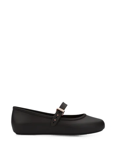 Melissa Soft Buckle-fastening Ballet Flats In Black
