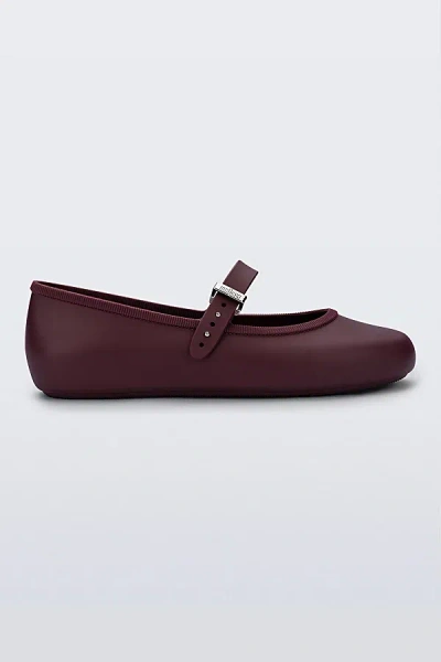 Melissa Soft Jelly Ballerina Flat In Burgundy, Women's At Urban Outfitters