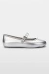 Melissa Soft Jelly Ballerina Flat In Silver, Women's At Urban Outfitters