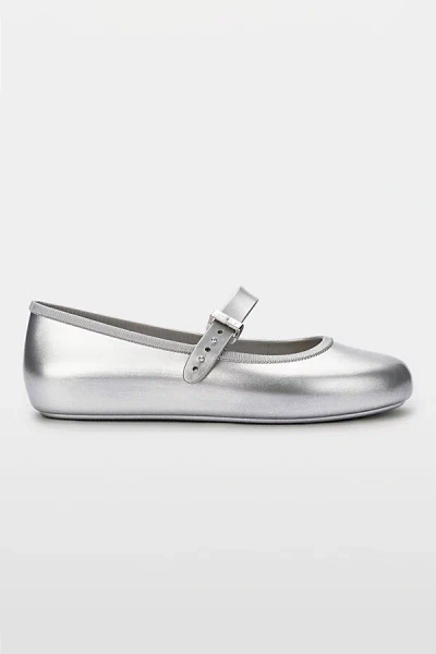 Melissa Soft Jelly Ballerina Flat In Silver, Women's At Urban Outfitters
