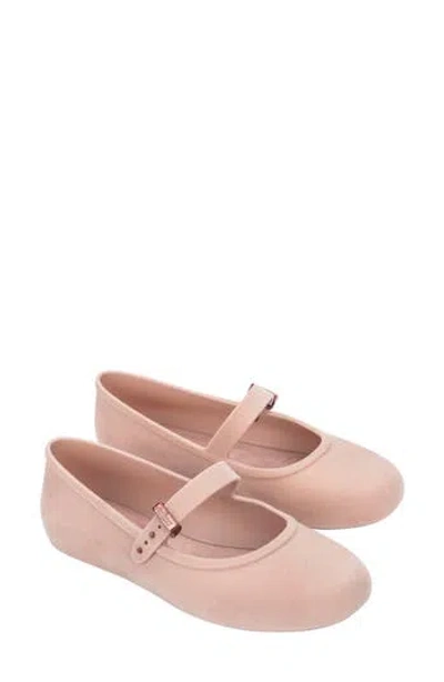 Melissa Soft Velvet Ballerina Flat In Pink