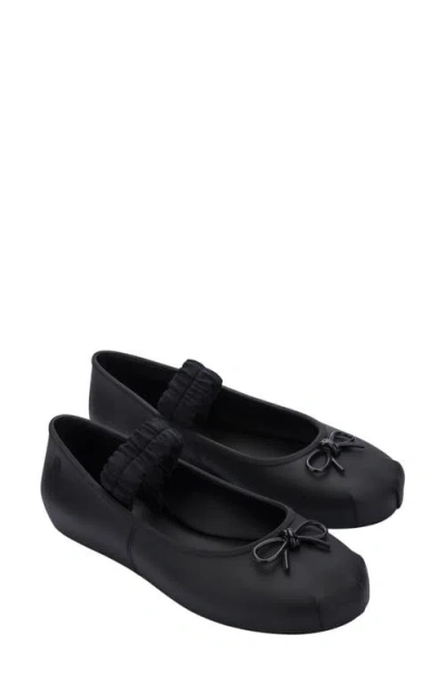 Melissa Sophie Scrunch Mary Jane Flat In Black