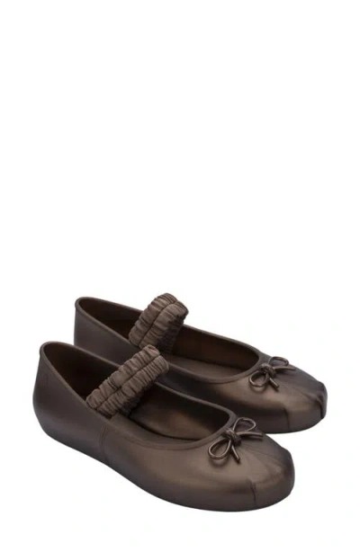 Melissa Sophie Scrunch Mary Jane Flat In Brown