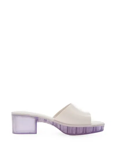 Melissa Translucent Block-heel Sandals In White