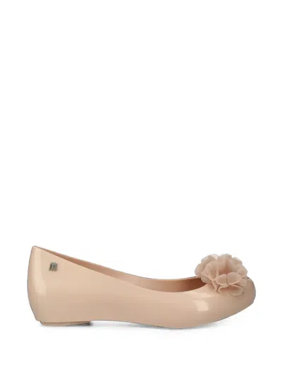 Melissa Ultragirl Floral-detail Ballet Flats In Neutral