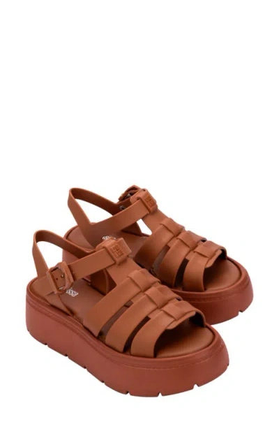 Melissa Up Platform Slingback Fisherman Sandal In Brown