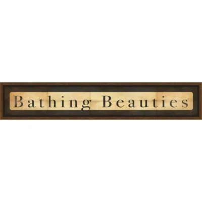 Melissa Van Hise 'bathing Beauties' Framed Textual Art In Black;gold