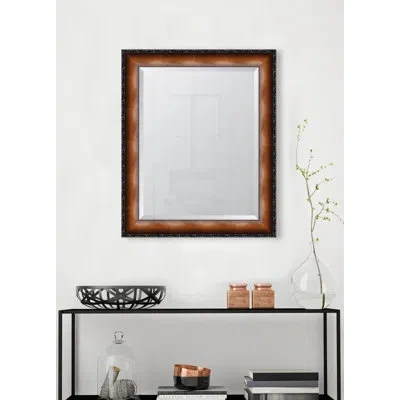Melissa Van Hise Faux Walnut Veneer With Black Compo Edge Resin Frame Wall Mirror