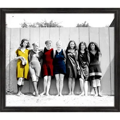 Melissa Van Hise 'friends By The Sea' Framed Photographic Print In Gray;red;yellow