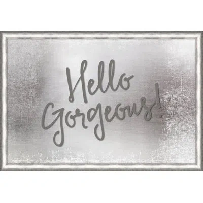 Melissa Van Hise 'hello Gorgeous' Framed Textual Art In Gray;silver