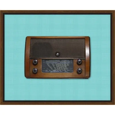 Melissa Van Hise 'vintage Radio I' Framed Graphic Art Print In Blue
