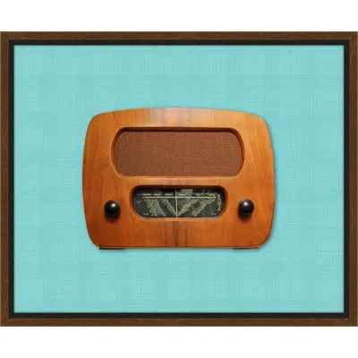 Melissa Van Hise 'vintage Radio V' Framed Graphic Art Print In Blue