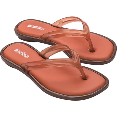 Melissa Wave Flip Flop In Brown/orange