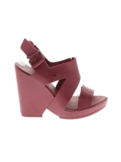 Pre-owned Melissa Wedges In Burgundy