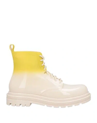 Melissa Woman Ankle Boots Beige Size 9 Rubber In Yellow