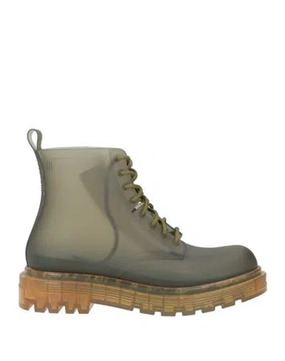 Melissa Woman Ankle Boots Military Green Size 6 Rubber