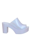 Melissa Mule Hype Pearly Blue Jelly Platform Slide Sandals In Purple