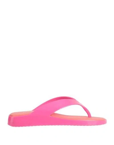 Melissa Woman Thong Sandal Fuchsia Size 7 Pvc - Polyvinyl Chloride In Pink