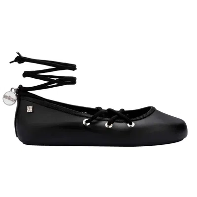 Melissa Women's Beta Ankle Strap Ballet Flat - Black