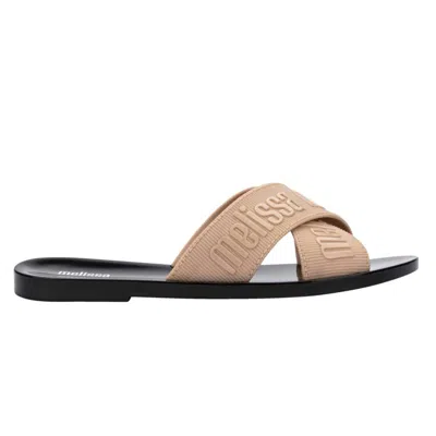 Melissa Women's Black / Brown M Lover Slide - Strap - Black Beige In Black/brown