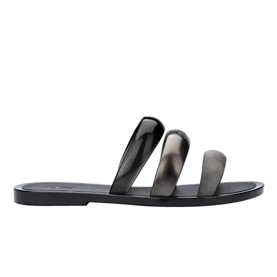 Melissa Women's Black / Silver Eclipse Slide - Black Silver In Black/silver