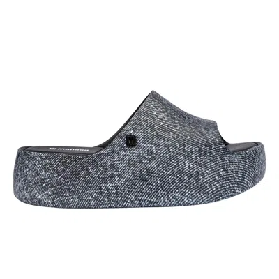 Melissa Women's Blue / Black Free Platform Slide Denim - Black Jeans In Blue/black
