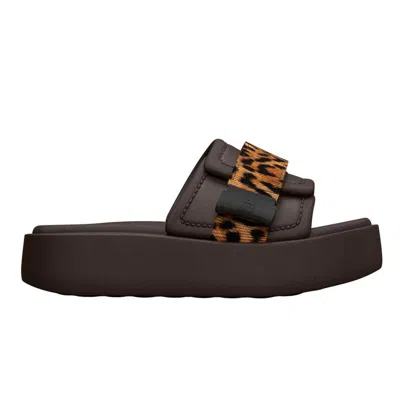 Melissa Women's Brown Free Fuzzy Slide Platform - Bronze