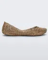 Melissa Textured Ballet Flats In Gold