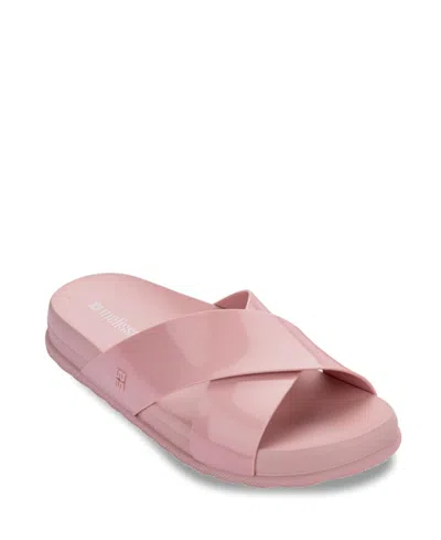 Melissa Women's Cozy Cross Slides In Pink