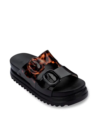 Melissa Cozy Black And Clear Tortoise Slide Sandals