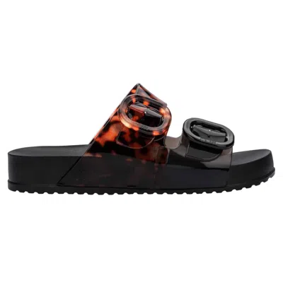 MELISSA WOMEN'S COZY SLIDE - BLACK, CLEAR TORTOISE