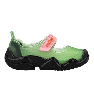 Melissa Women's Green / Black Sprint Ballerina Sandal - Black, Green, Transparent