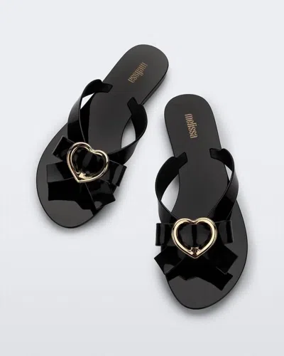 MELISSA WOMEN'S HARMONIC HEART SANDAL IN BLACK