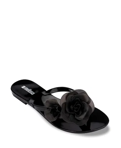Melissa Women's Harmonic Petals Flip Flop Sandals In Black