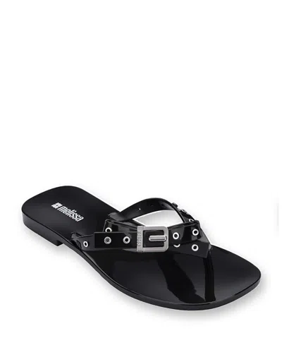 Melissa Women's Harmonic Squared Flip Flop Sandals In Black