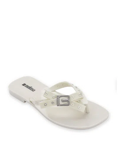 Melissa Women's Harmonic Squared Flip Flop Sandals In White