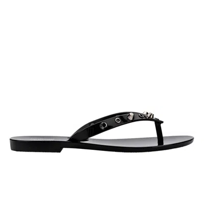 Melissa Women's Studded Slip On Thong Flip Flop Sandals In Black
