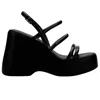 Melissa Black Jessie Platform Heeled Sandals In Black