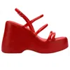 Melissa Red Jessie Platform Heeled Sandals In Red