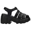 Melissa Megan Block-heel Platform Fisherman Sandals Women In Black