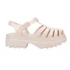 Melissa Possession Platform Ii Beige Jelly Strappy Buckle Sandals In Beige